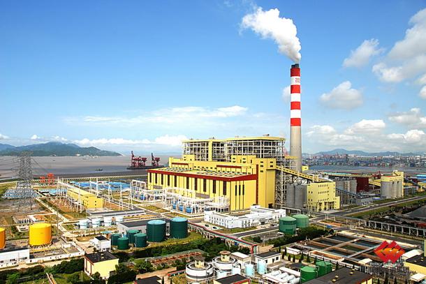 图为北仑电厂百万千瓦机组全景